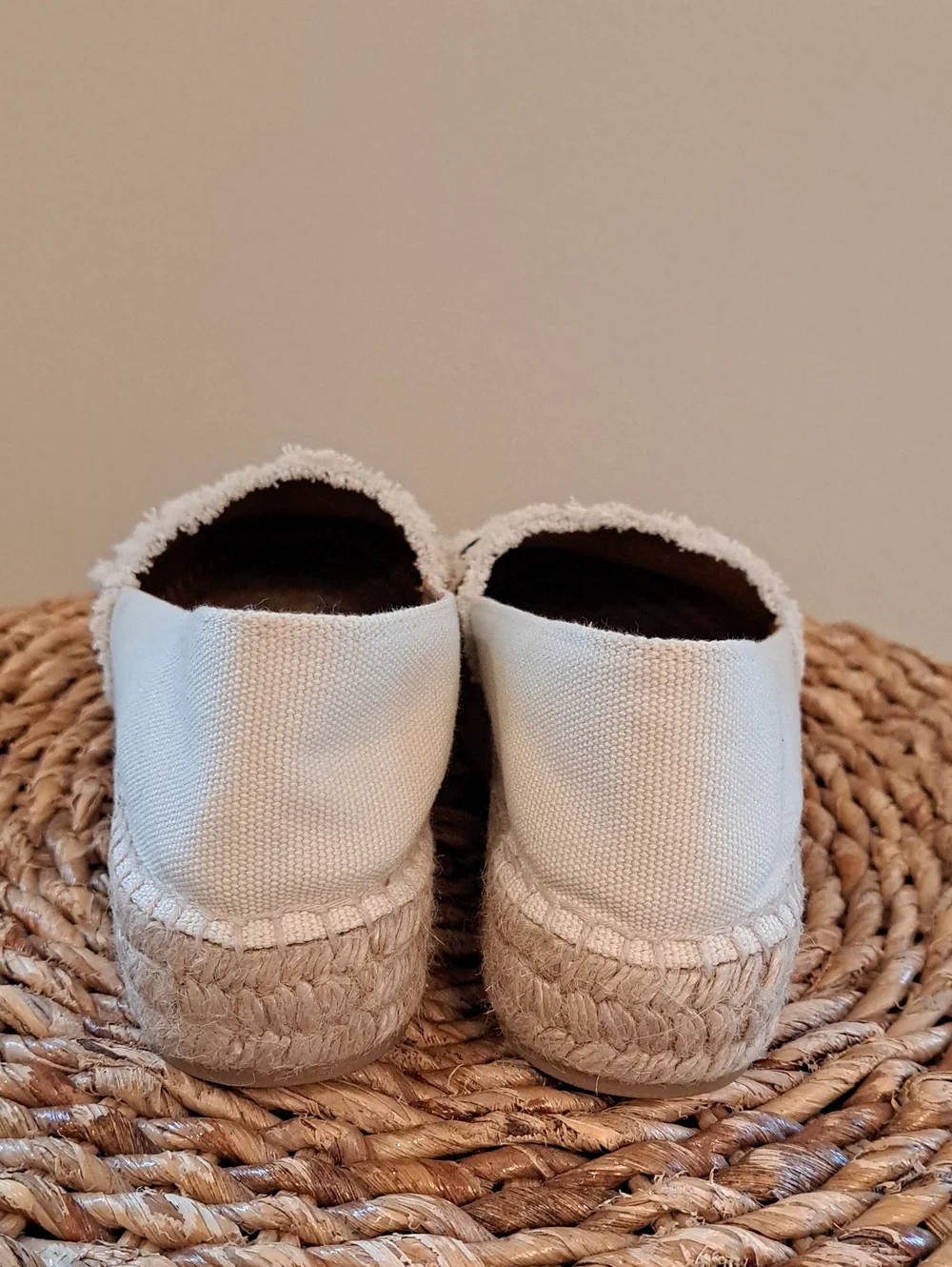 NWOT Zadig & Voltaire Womens Luxury City Ivory Canvas Espadrille Loafers 38/7.5